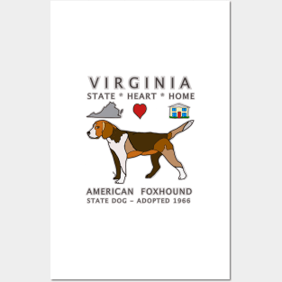 Virginia - American Foxhound - State, Heart, Home - state symbols Posters and Art